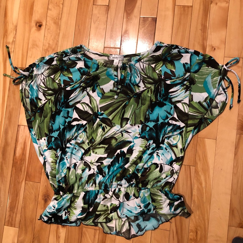 Blue and Green Blouse